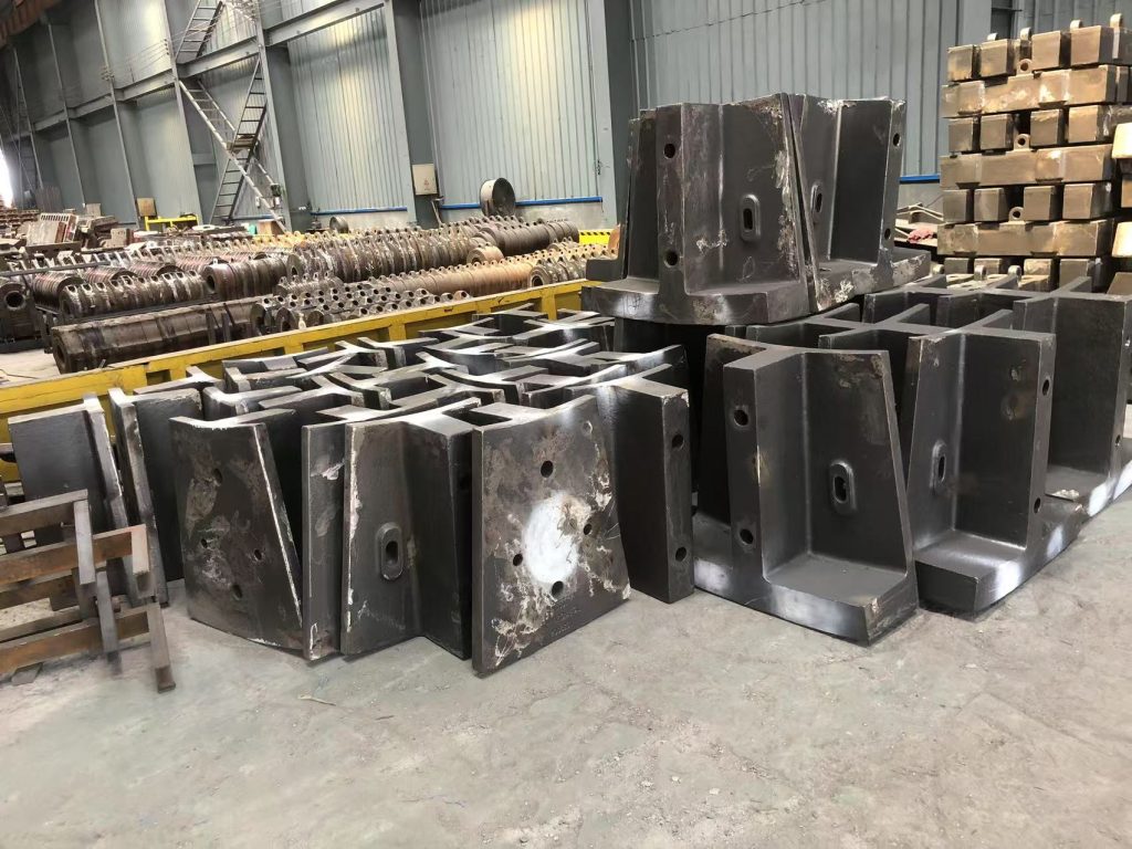 AG mill liner castings stacked in the QM foundry yard